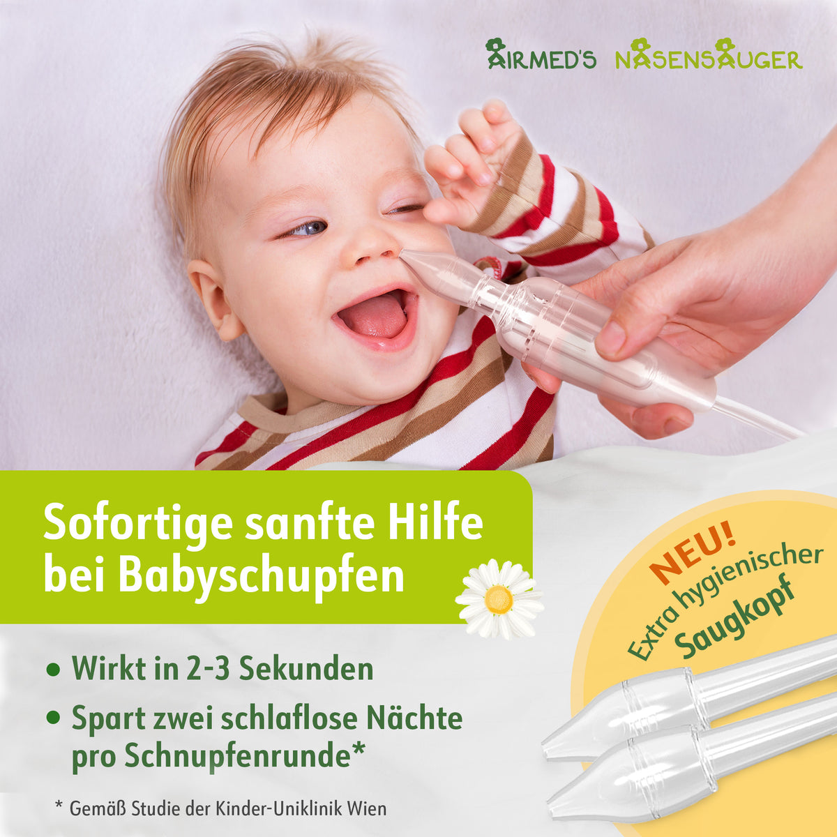 Airmed's Nasensauger S. Nasensauger Staubsauger. Klinisch getestet, sicher und sanft