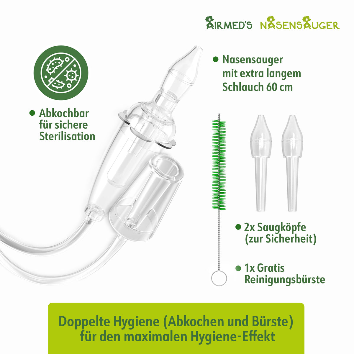 Airmed's Nasensauger S. Nasensauger Staubsauger. Klinisch getestet, sicher und sanft